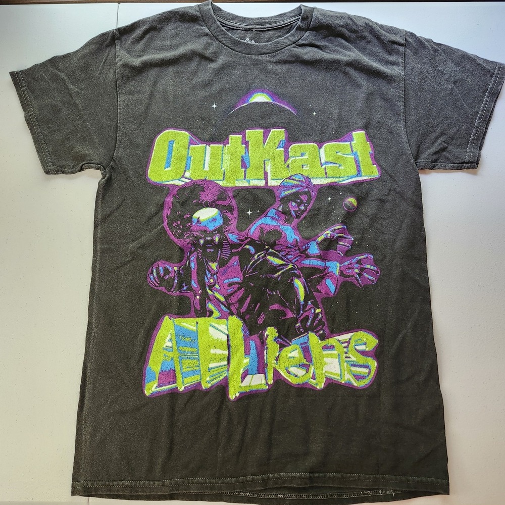 OutKast ATLiens Black Graphic T-Shirt Size S Rap & Hip Hop streetwear 100% Cotto